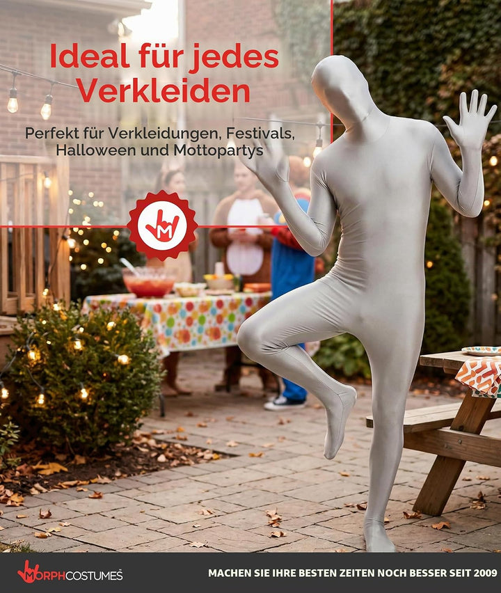 Morphsuits Herren Farbe Costume Body Suit, Silber, L Silber L, Silber L