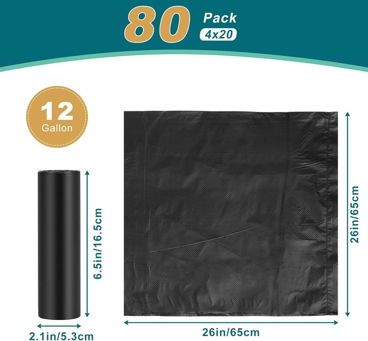 WADEO 80 Stück Toilettenbeutel reissfest haltbar, Campingtoilette Beutel Müllbeutel je 50L (0,03 mm)