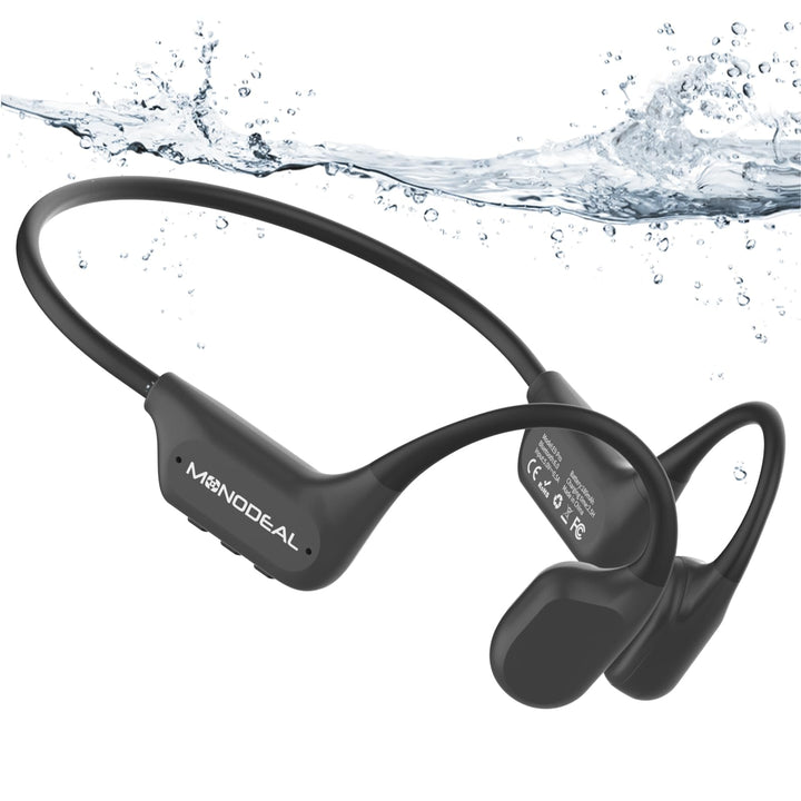 MONODEAL Knochenschall Kopfhörer Schwimmen Bluetooth 6.0 IPX8 Unterwasser 16G MP3 Open-Ear Bone Cond