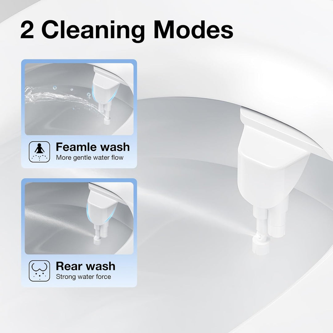 Bidet Aufsatz, Bidet Einsatz für Toilette Ultradünnes Minimalistisches Non-Electric Dual Nozzle Bide
