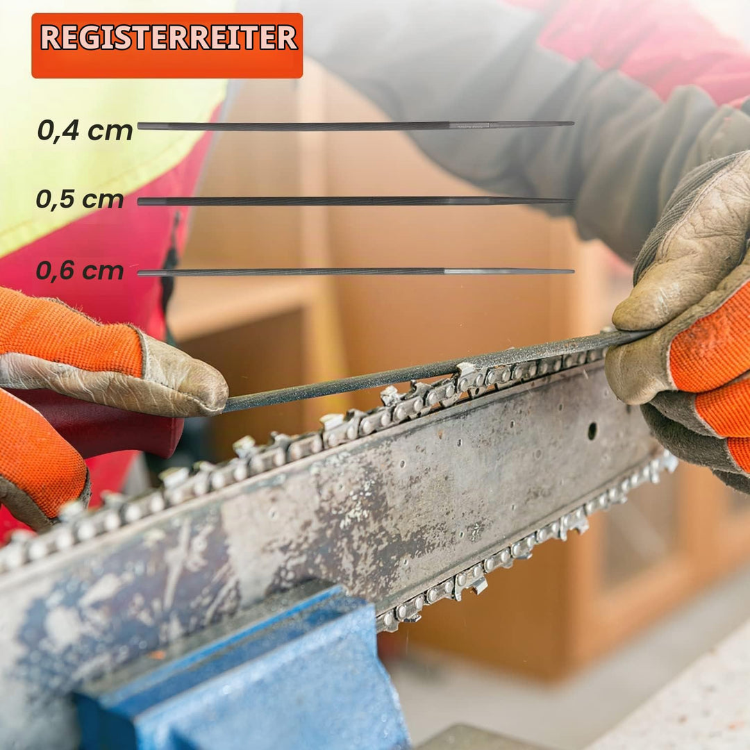Kettensägen Schärffeilen Kit Sägeketten Feilen Chainsaw Sharpening Files Kit Universal Chainsaw File