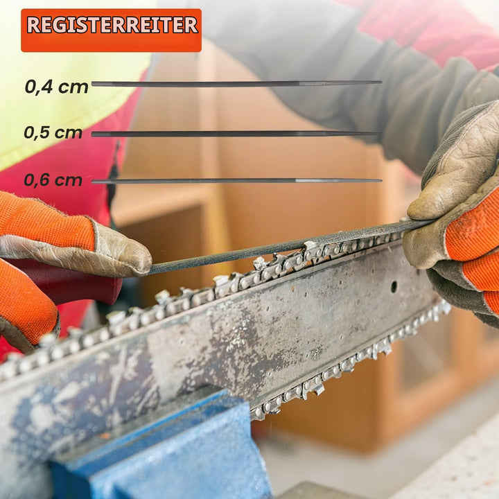 Kettensägen Schärffeilen Kit Sägeketten Feilen Chainsaw Sharpening Files Kit Universal Chainsaw File