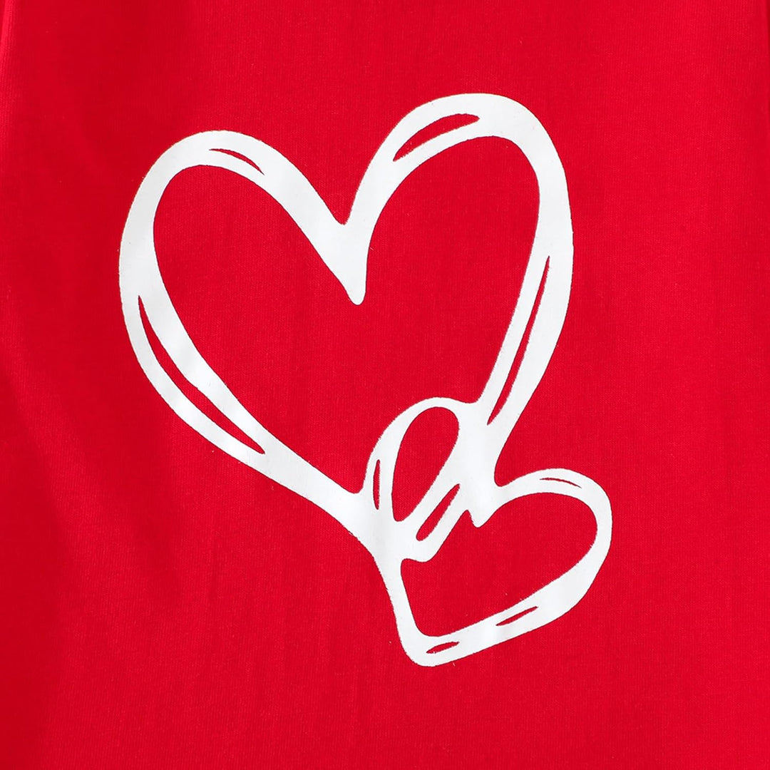 Mädchen Langarmshirt Baumwolle Herz Oberteile Rundhals Bluse Kinder Valentinstag Langarm Shirt Kleid