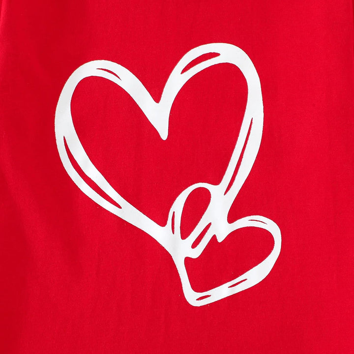 Mädchen Langarmshirt Baumwolle Herz Oberteile Rundhals Bluse Kinder Valentinstag Langarm Shirt Kleid