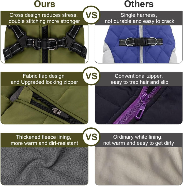 Hundemantel Winter, Wärme Hundejacke Mit Brustgurt Gurt Winddichte mit bauchschutz, Haustier Outdoor