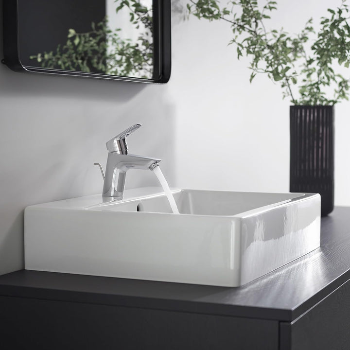 hansgrohe 71170000 Waschtischarmatur Logis, Wasserhahn Bad mit Auslauf Höhe 70 mm, mit Zugstange, Ba