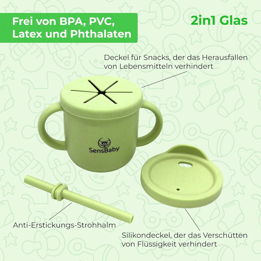 Blw Zubehör - Baby Geschirrset Mit Saugnapf, Teller Set, Lässig Geschirr Grün, Grün