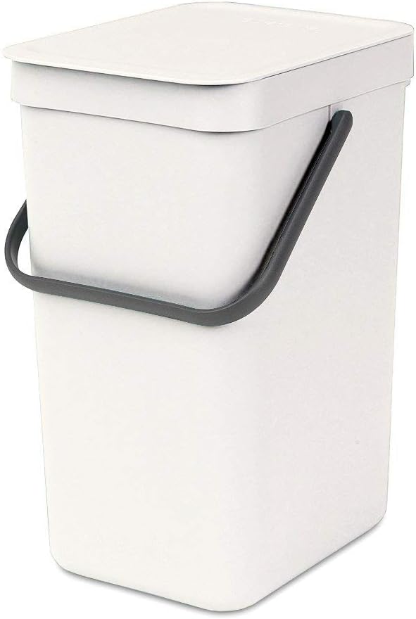 Brabantia 109942 Sort & Go Einbaubehälter, Plastik,Weiss,16L 16 Liter Weiss, 16 Liter Weiss