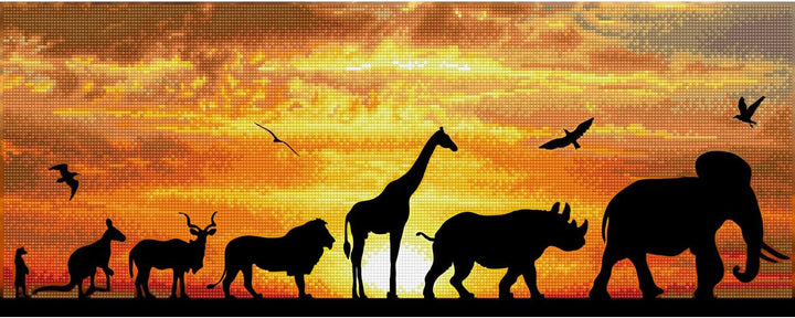 DIAMOND DOTZ DD9.055 - Original 5D Diamond Painting Set Afrika Himmel, Kreativset mit 18.910 Diamant
