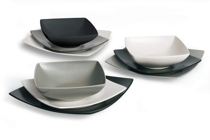 Brunch Time Geschirr 18 tlg. Set Eclipse Grau,schwarz,weiss Singles, Grau,schwarz,weiss Singles