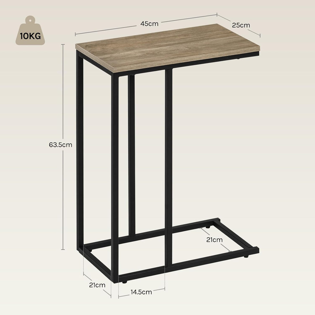 WOLTU Beistelltisch, Couchtisch C Form, Wohnzimmertisch mit Metallgestell, Sofatisch Kaffeetisch, fü