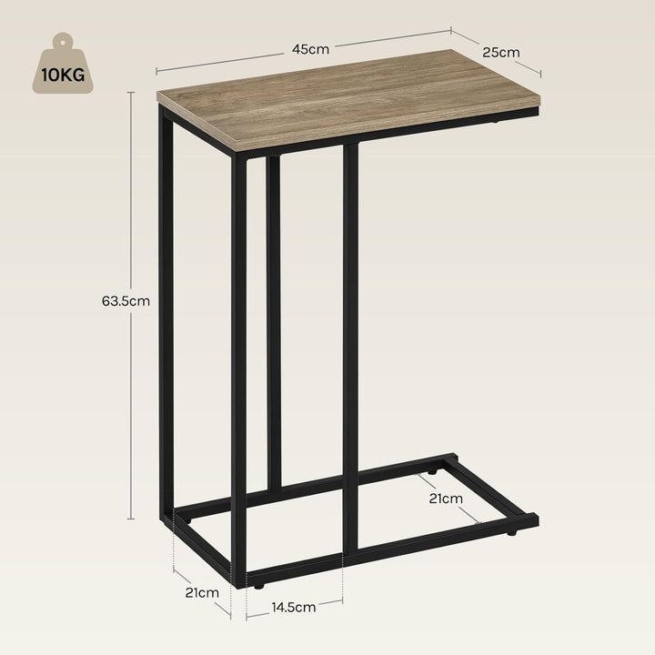 WOLTU Beistelltisch, Couchtisch C Form, Wohnzimmertisch mit Metallgestell, Sofatisch Kaffeetisch, fü