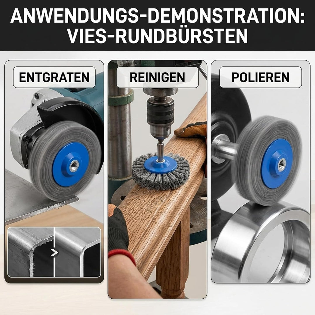 Schleifbürste Körnung 150mm M14 #80, Nylonbürste für Winkelschleifer, Polierscheibe Bürste Borstenbü