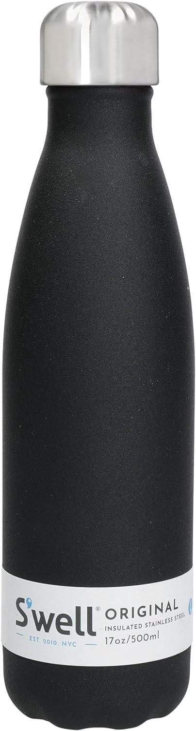 S'well Vakuumisolierte Edelstahl-Wasserflasche, 500 ml, Onyx 500ml Onyx, 500ml Onyx
