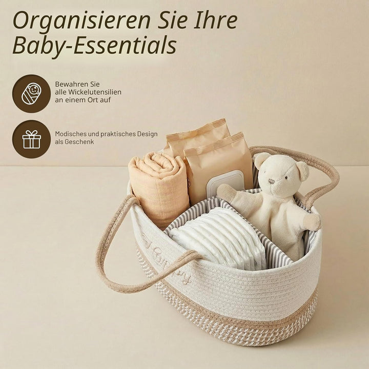 Klapptisch Organizer, Baby Organizer Korb, Klapptisch Aufbewahrungskorb, Windel Caddy mit Türgriff,