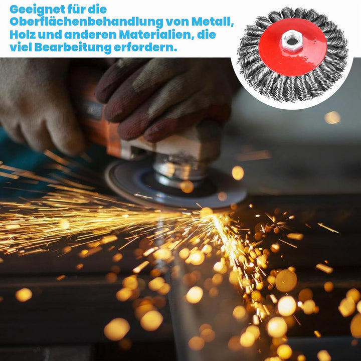 Drahtbürste Winkelschleifer: 3 Stück M14 125mm Drahtbürsten für Winkelschleifer, Winkelschleifer Sch