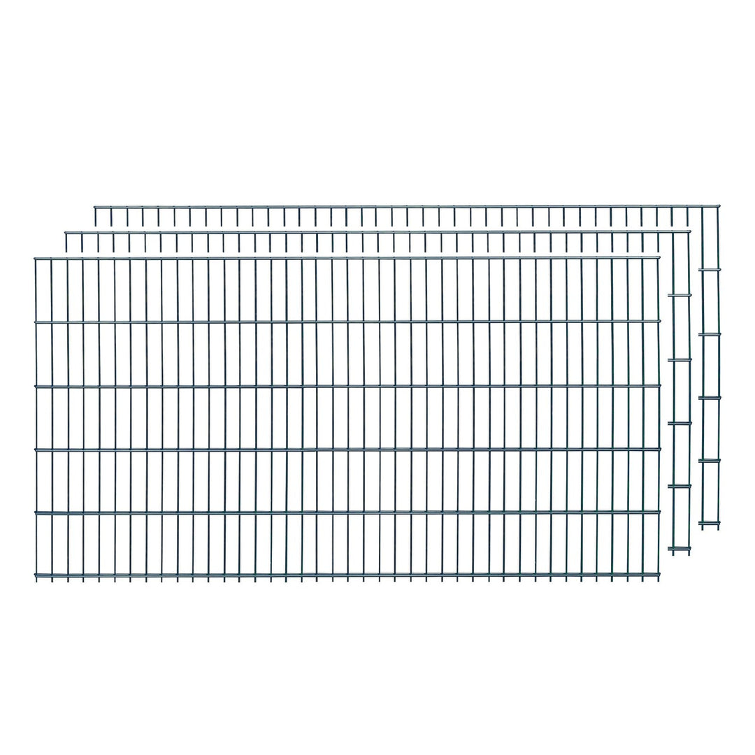 Doppelstabmatten, 2 Stück, Gesamtlänge 4 Meter, Höhe & Farbe wählbar - Drahtstärke: 6/5/6 mm - Masch
