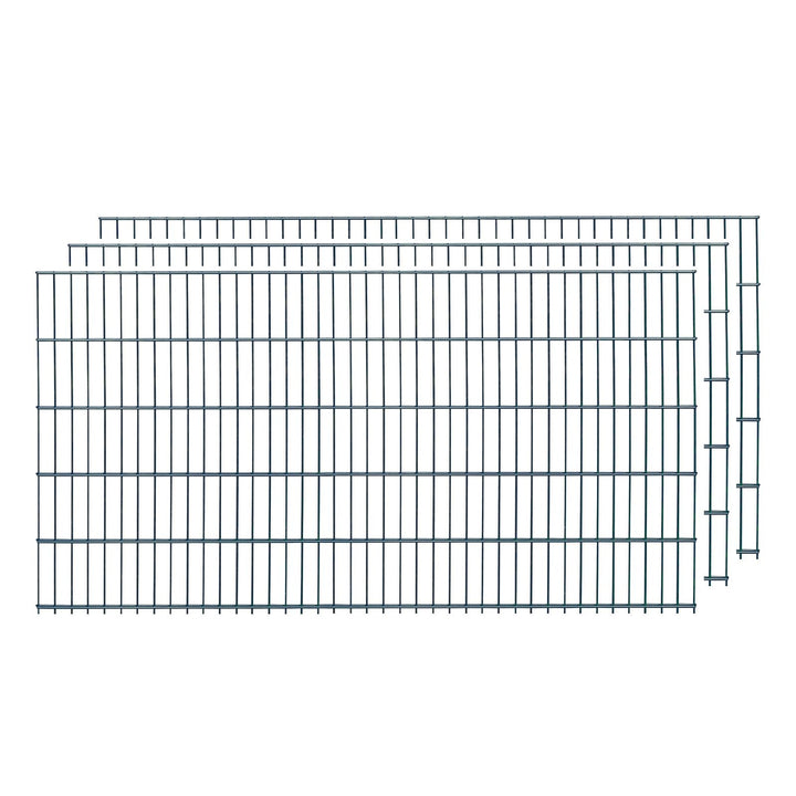 Doppelstabmatten, 2 Stück, Gesamtlänge 4 Meter, Höhe & Farbe wählbar - Drahtstärke: 6/5/6 mm - Masch