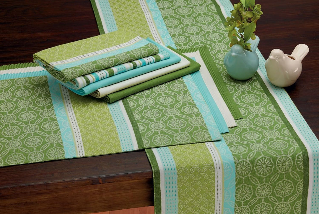DII Basic Everyday Gerippte Tischplatte, 100% Baumwolle, Tischset, 33 x 48 cm, Aqua, 6-teilig, Aqua