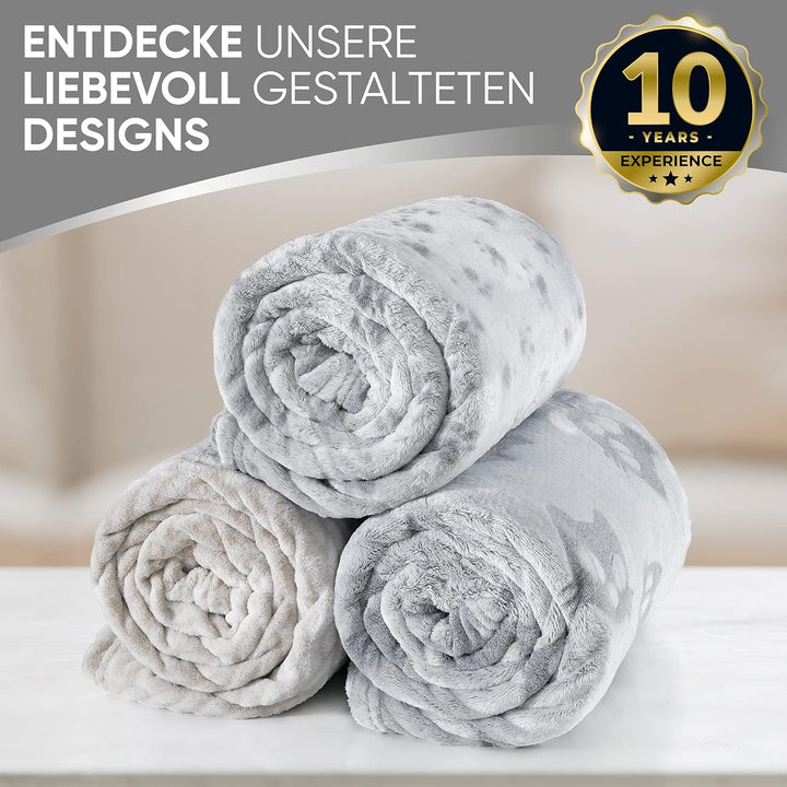 Kuscheldecke Katzenkopf 3D-Effekt 150x200 Moderne Wohndecke flauschig weiche Sofadecke Design 2, Des