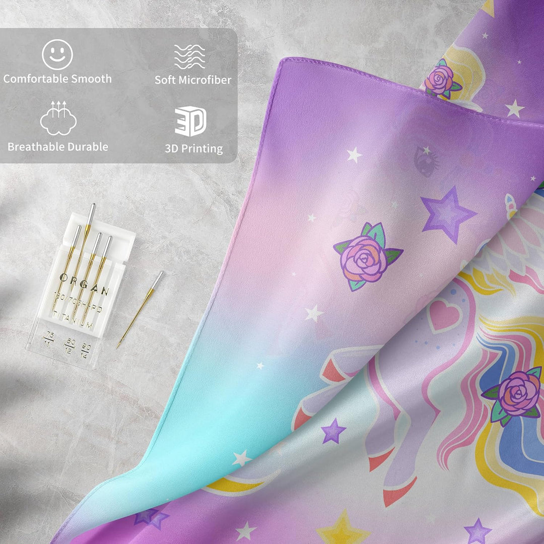 HZVRTN Kinder Bettwäsche Einhorn Bettwäsche Set für Mädchen, Soft Mikrofaser Bettbezug mit Reissvers
