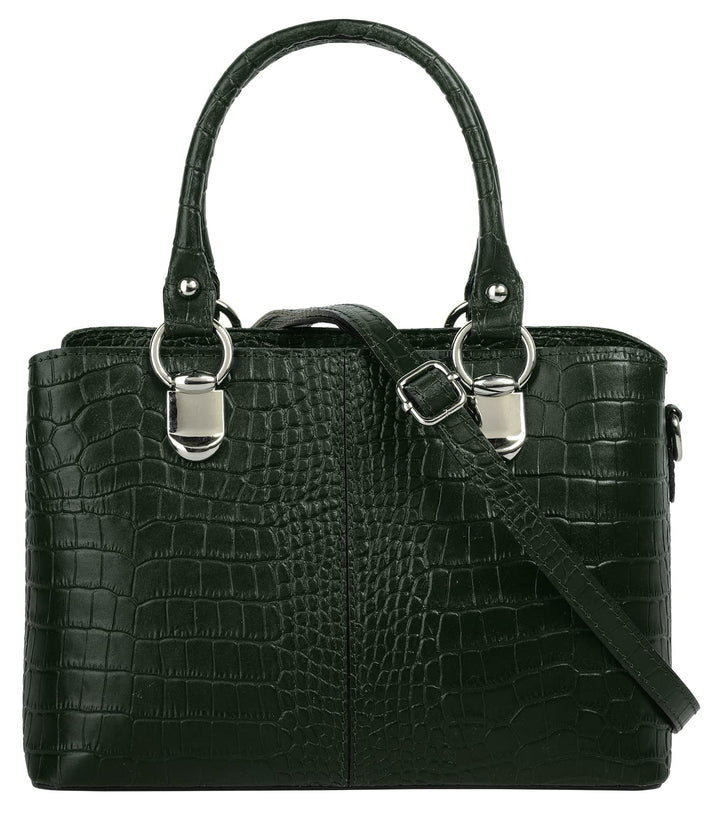 Cluty Umhängetasche echt Leder Damen - 021374 Dunkelgrün, Dunkelgrün