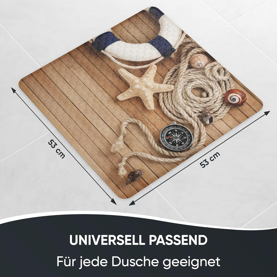 Sanilo Badematte 53 x 53 cm, rutschfeste Duschmatte für Dusche und Badewanne, Antirutschmatte maschi