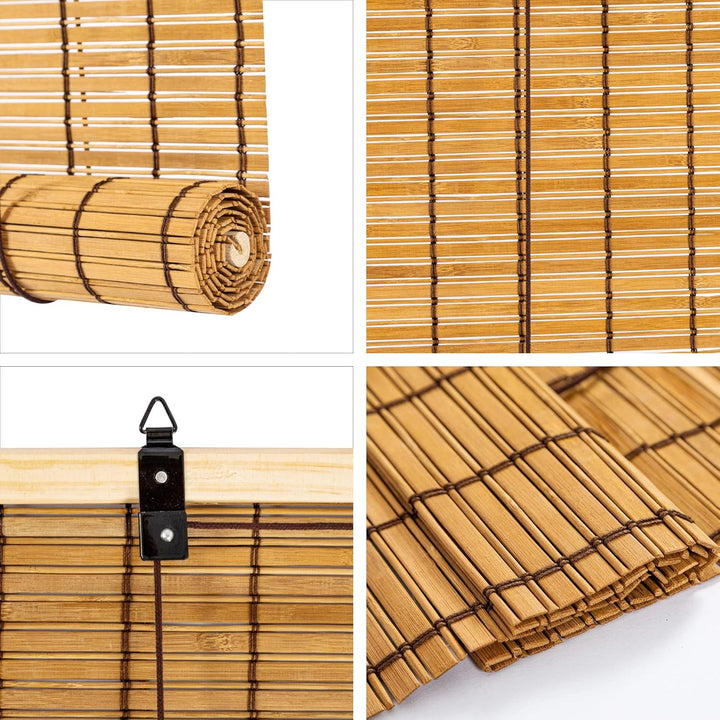 Cy.curtain bright Bambusrollo für den Innenbereich, Bambusvorhang für Balkon, Bambus-Rollo, zusammen