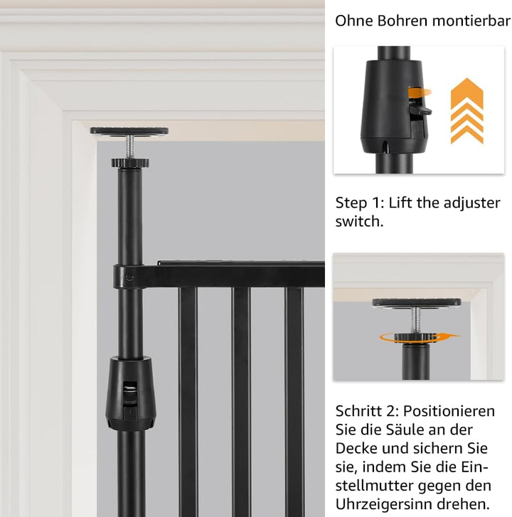 unipaws 190 cm extra hohes Katzengitter Tür, verstellbares Haustiertor mit engem Spalt, ausziehbar 1