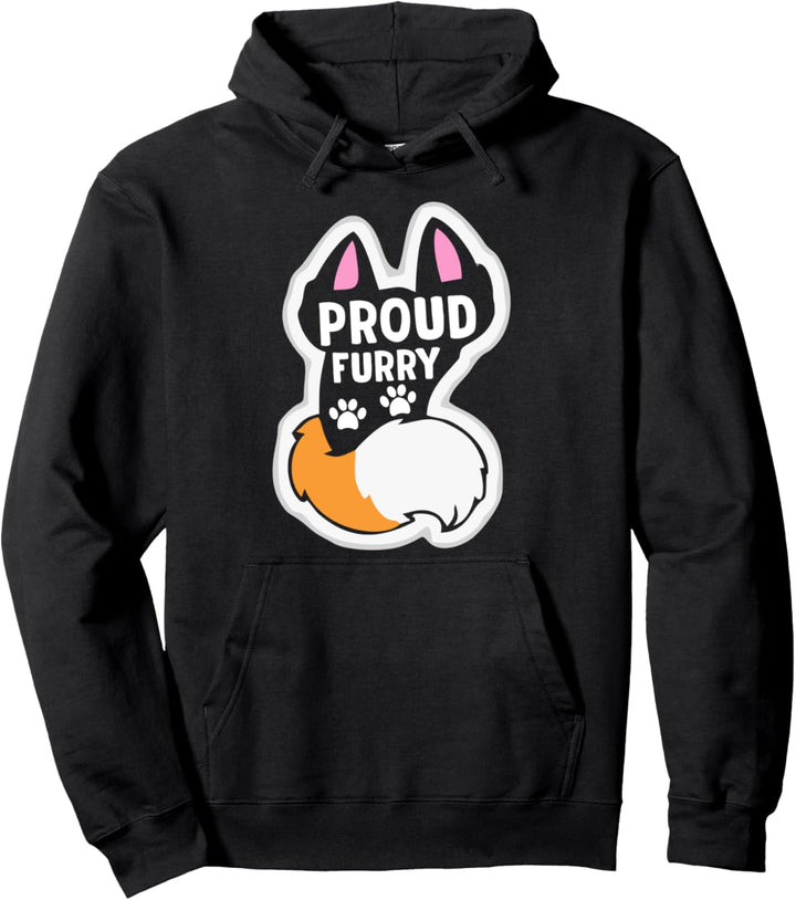 Lustige pelzige Ohren und Schwänze Cosplay Proud Furry Pullover Hoodie