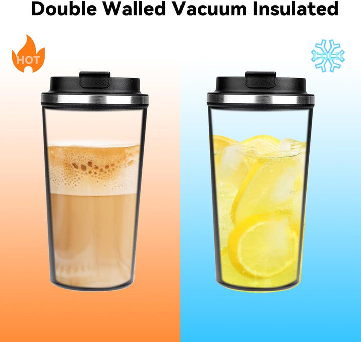 ERBO Kaffeebecher to go, Thermobecher Edelsthal, Auslaufsicher Kaffeetasse Kaffeebecher mit Deckel,