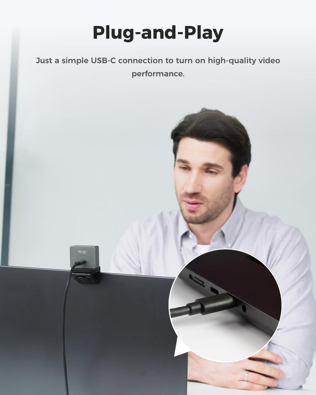 OBSBOT Meet 2-4K Webcam für PC mit 1/2" Sensor, KI Framing& Autofokus, Beauty-Modus, Gestensteuerung