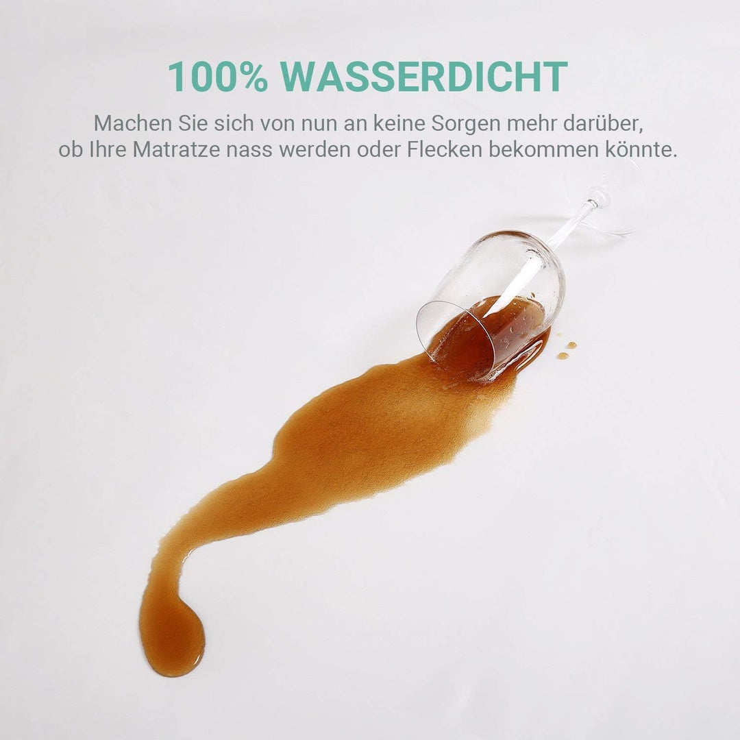 RECCI Wasserdichter Matratzenschoner 140 x 200 cm, Anti-Milben und -Bakterien Matratzenauflage, masc