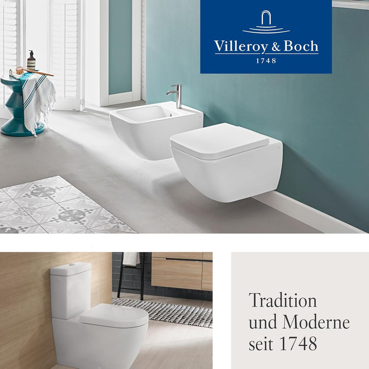 Villeroy & Boch Subway 2.0 WC-Sitz, Toilettendeckel mit komfortabler Breite, abnehmbarer Toilettensi