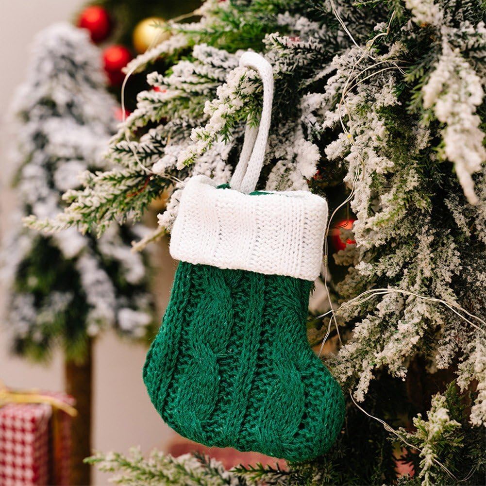5 Stück Weihnachtssocken Zum Aufhängen, Mini-Strick-weihnachtsstrumpf, Weihnachtsmann-socken, Kamin-