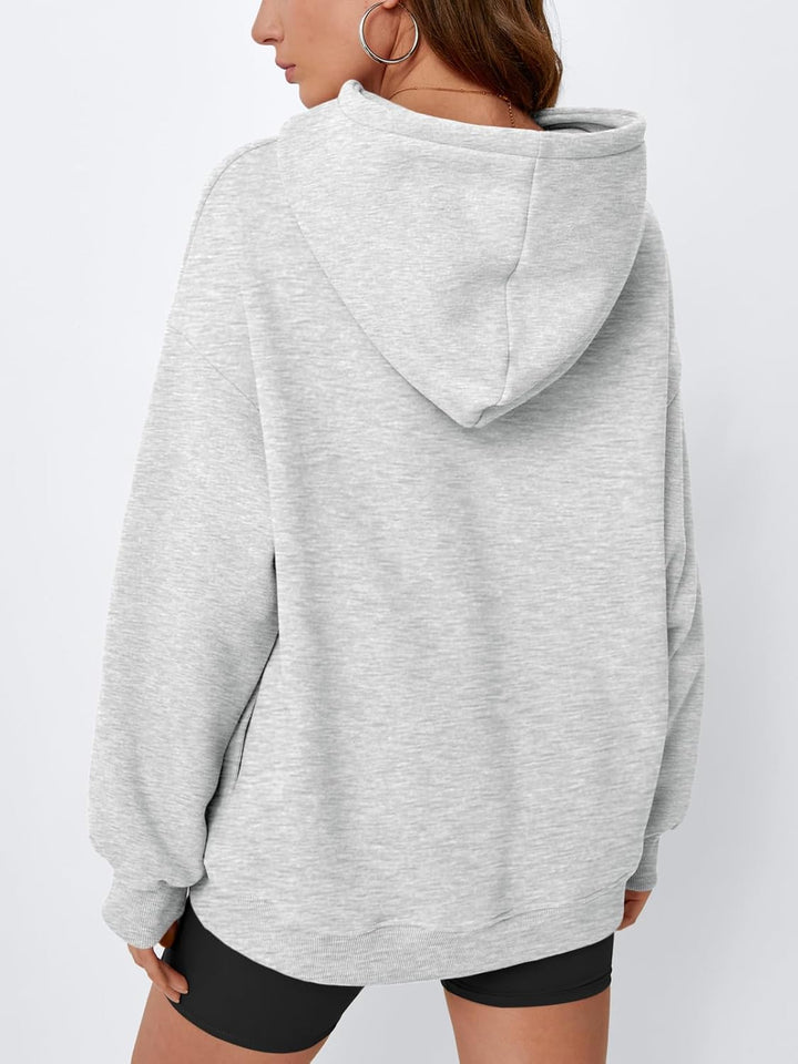 EFAN Damen-Kapuzenpullover, übergross, Fleece, Kapuzenpullover, Tops, Pullover, lässig, bequem, Herb