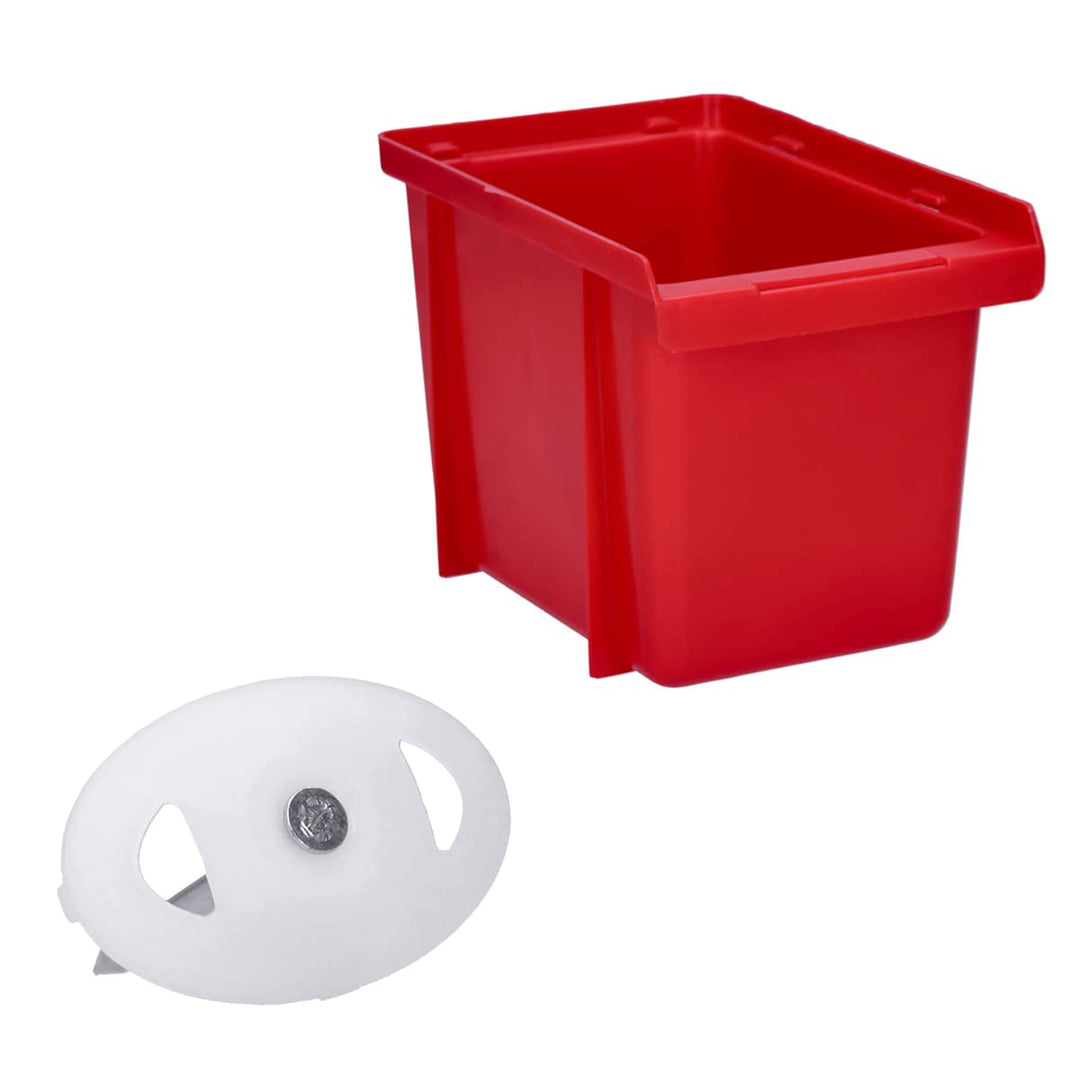 150 Stück Nagelscheiben Ø 3x40 mm mit Montagenagel Stahl oval Weiss in roter Box Ø 3x40mm Box, Ø 3x4