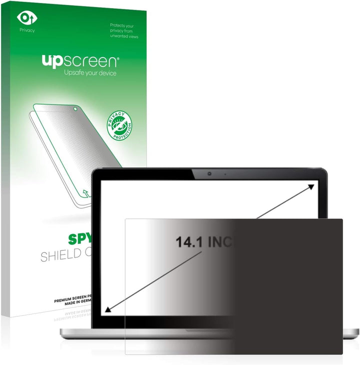 upscreen 14.1" Anti-Spy Blickschutzfolie für 14,1 Zoll Notebooks (35.8 cm) [305 x 190 mm, 16:10] - P