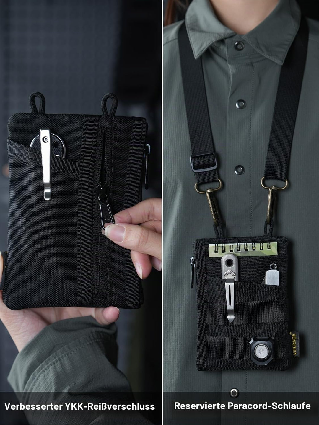 VIPERADE VE18N EDC Tasche Werkzeug Organizer, Multifunktionale Kleine Werkzeugtasche Mit 6 Taschen f