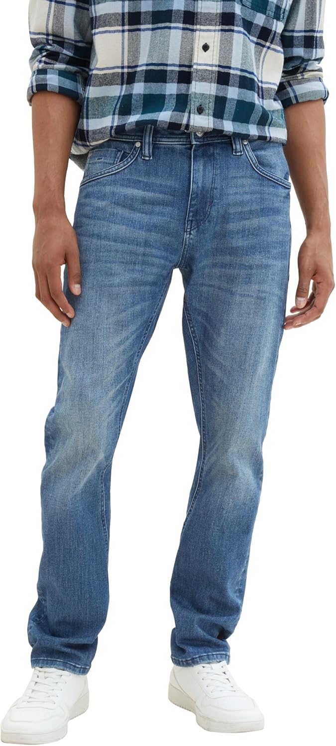 TOM TAILOR Herren THERMOLITE® Regular Tapered Fit Jeans 30W / 32L 10118 - Used Light Stone Blue Deni