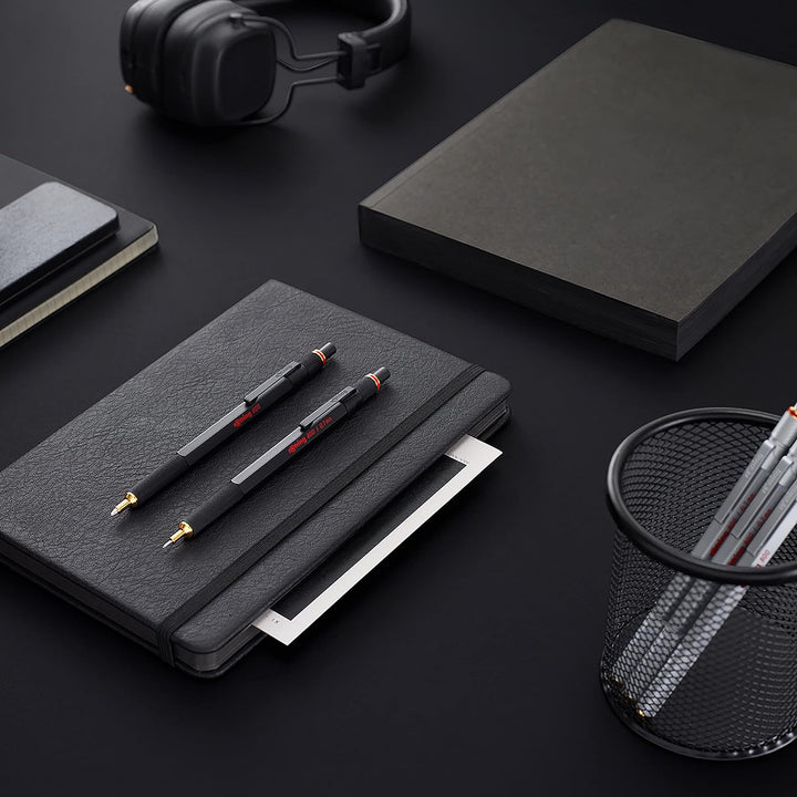 rOtring 800 Druckbleistift mit Einzug | 0,7 mm | Schwarz Schwarz 0,7mm Druckbleistift Single, Schwar