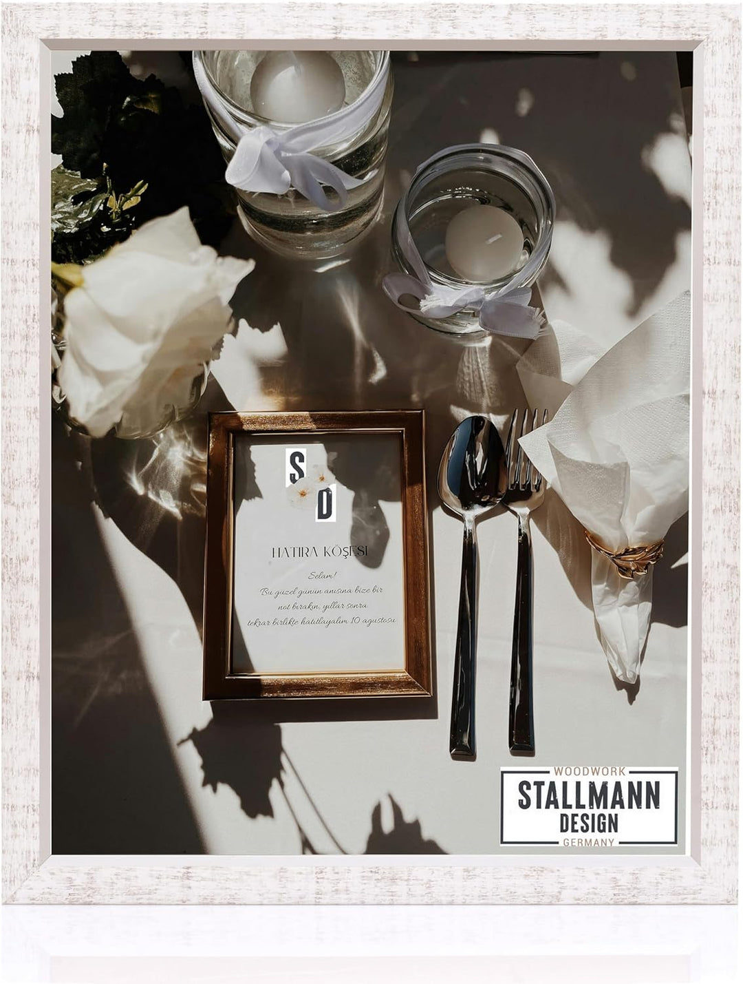 Stallmann Design Bilderrahmen my Frames 45,7x60,9 cm weiss gewischt Rahmen fuer Dina 4 und 60 andere