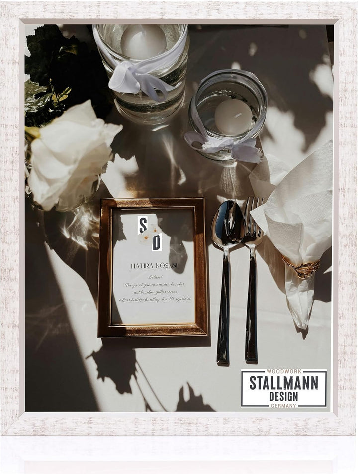 Stallmann Design Bilderrahmen my Frames 45,7x60,9 cm weiss gewischt Rahmen fuer Dina 4 und 60 andere