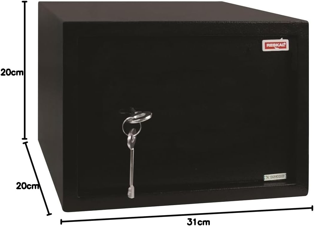 RESKAL fa62340 Safe mit Schlüssel H 165 x l 196 x P 305 mm, H 165 x l 196 x P 305 mm