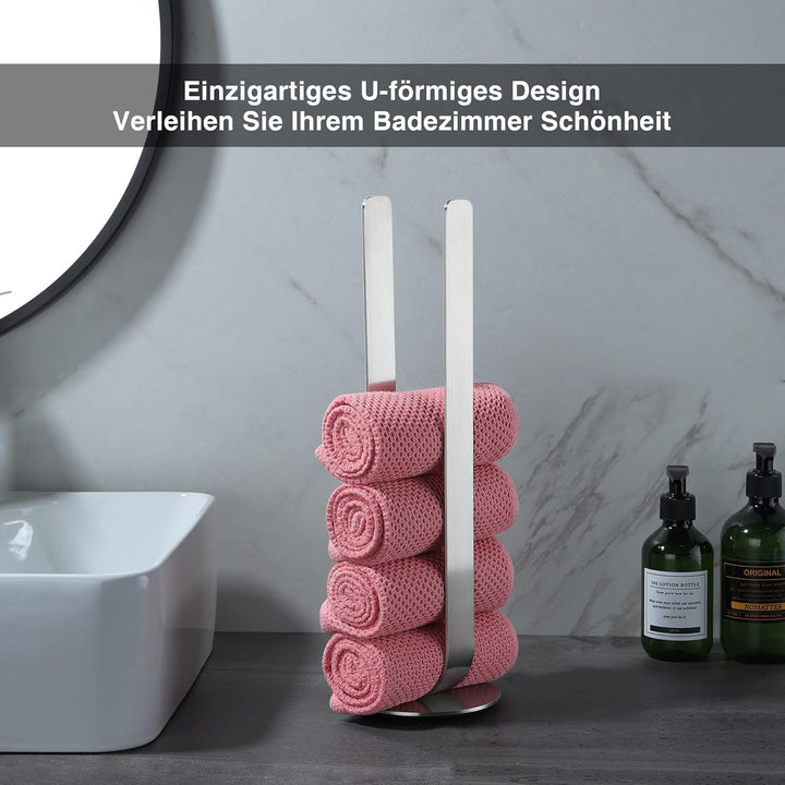 ZUNTO Freistehend Handtuchhalter Edelstahl, Gästehandtuchhalter ohne Bohren, Handtuchhalter Stehend