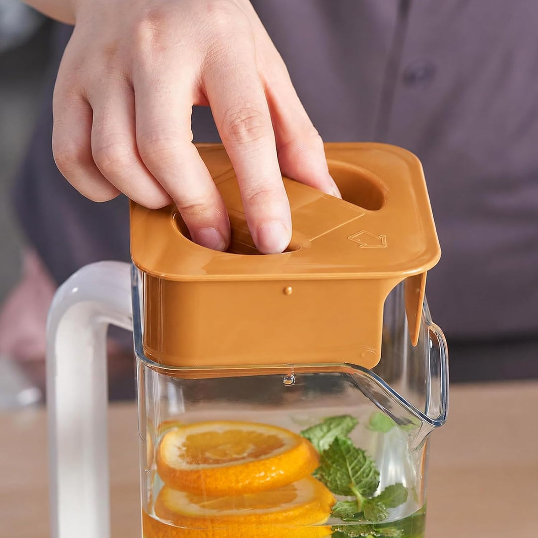 CURTA krug 2liter Wasserkrug Mit Deckel Mit Griff mit Skala, Kunststoff Für kühlschrank,2 liter pitc