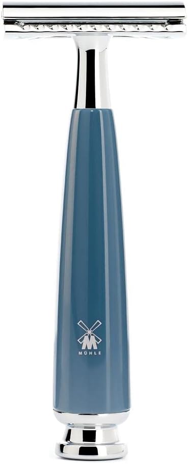 MÜHLE RYTMO Rasierset - Rasierhobel, Rasierpinsel Black Fibre und Halterung mit Schale - Griffe aus