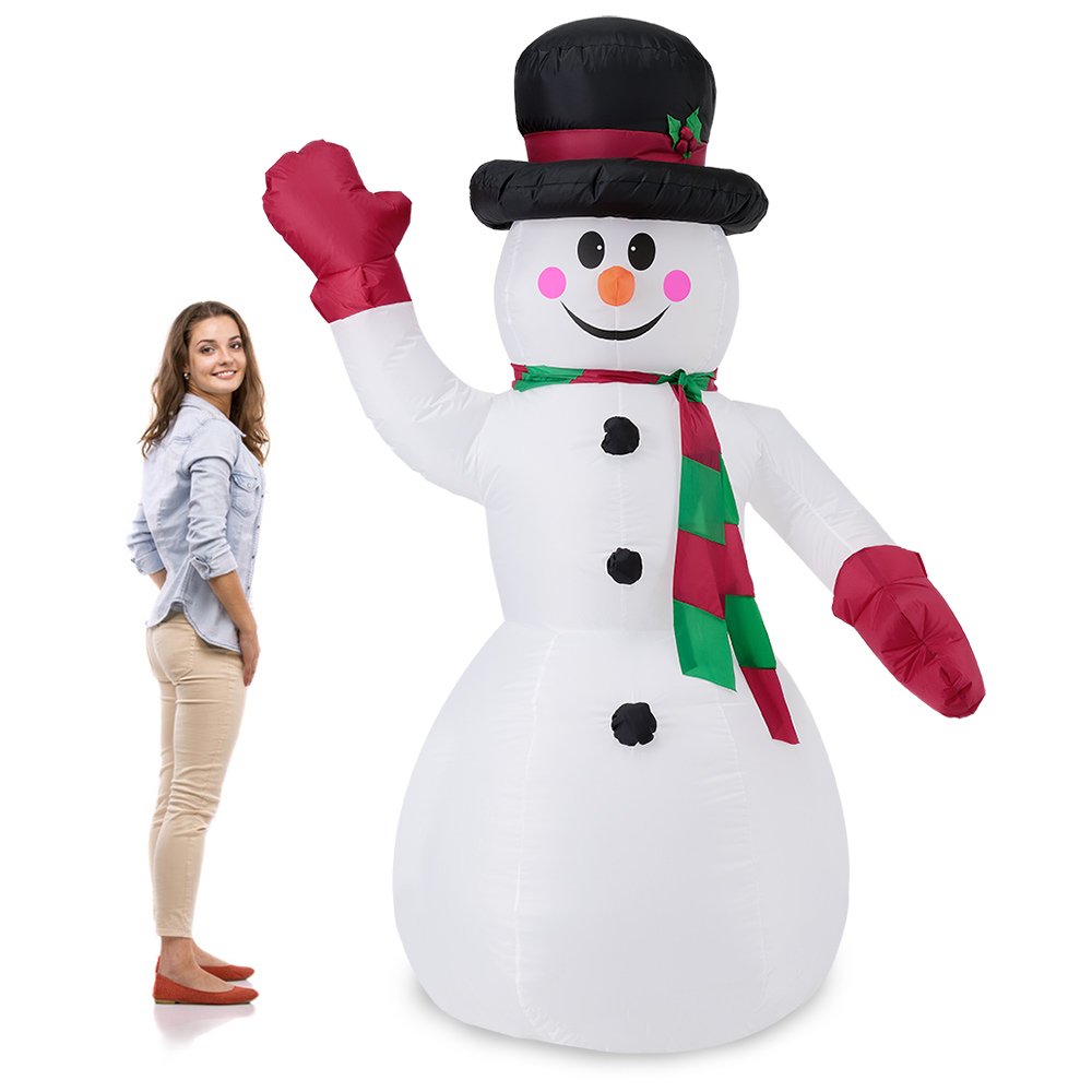 [en.casa] Riesiger Schneemann 240cm LED Beleuchtet Weihnachten Deko Lebensgross Aufblasbar