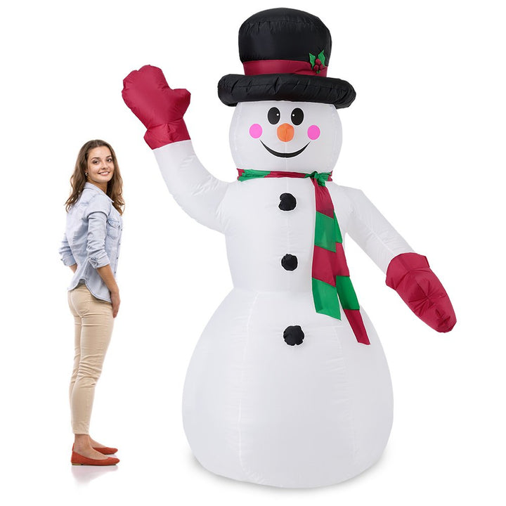 [en.casa] Riesiger Schneemann 240cm LED Beleuchtet Weihnachten Deko Lebensgross Aufblasbar