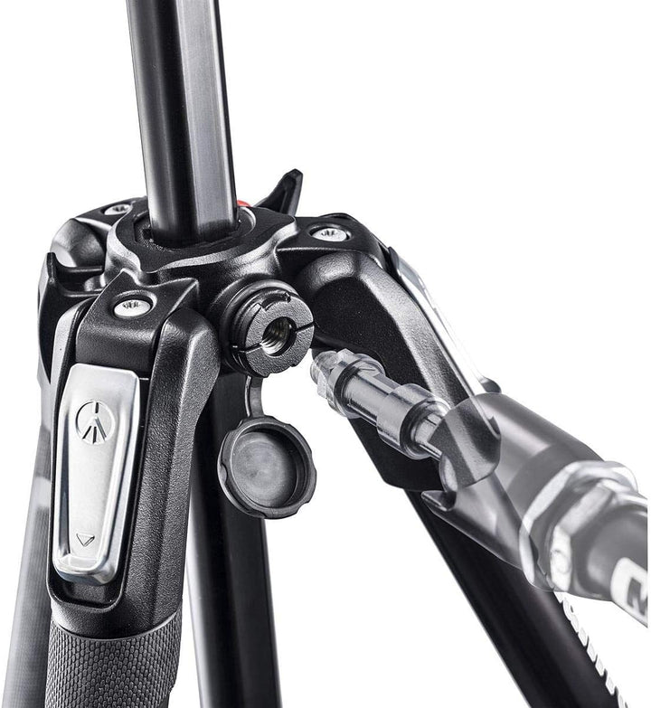 Manfrotto MT190X3 Stativ aus Aluminium, 3 Abschnitte, Schwarz Aluminium 3 Segm Stativ, Aluminium 3 S
